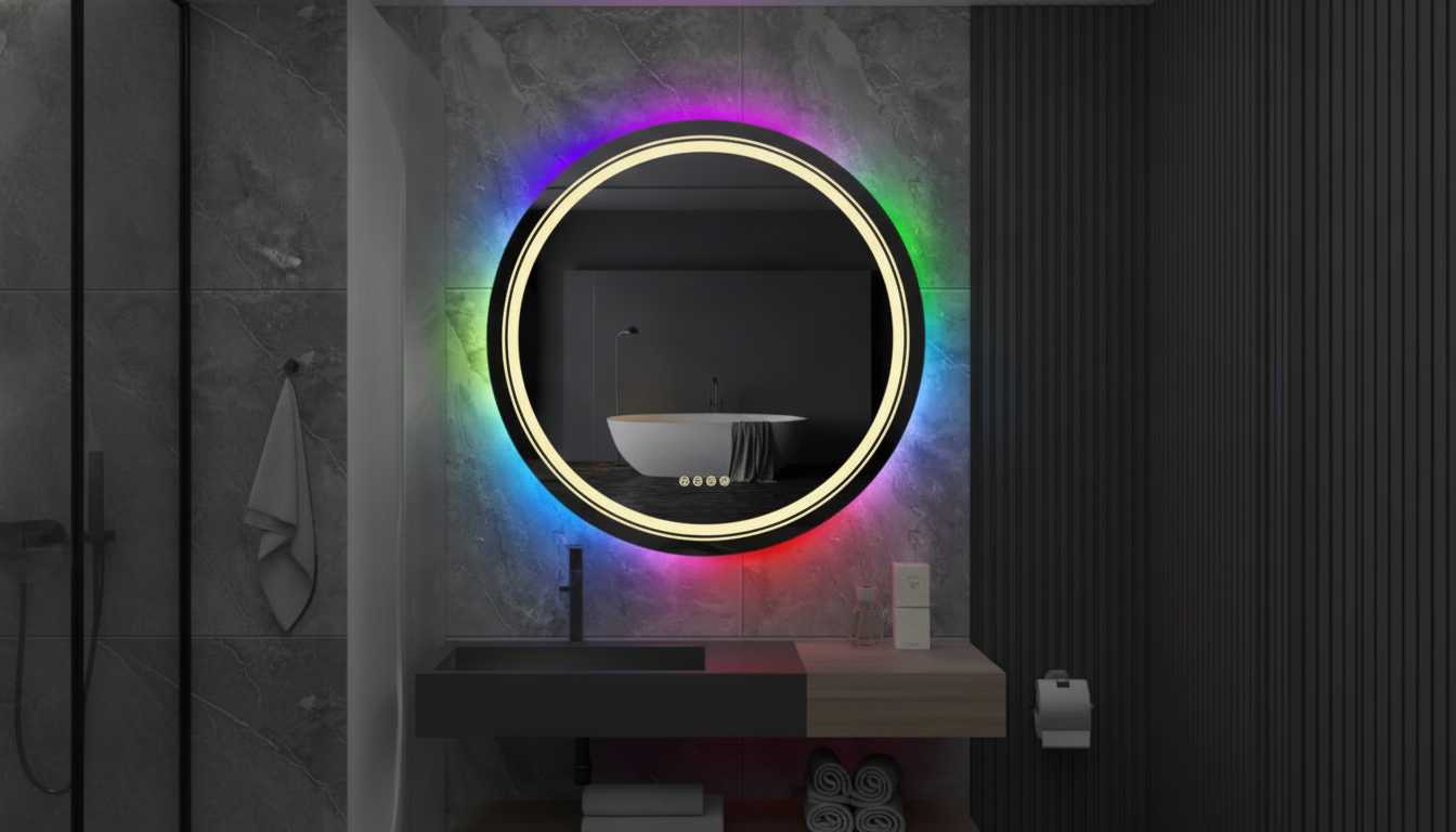 Round RGB LED Bathroom Mirror: Anti-Fog, Size & Setup