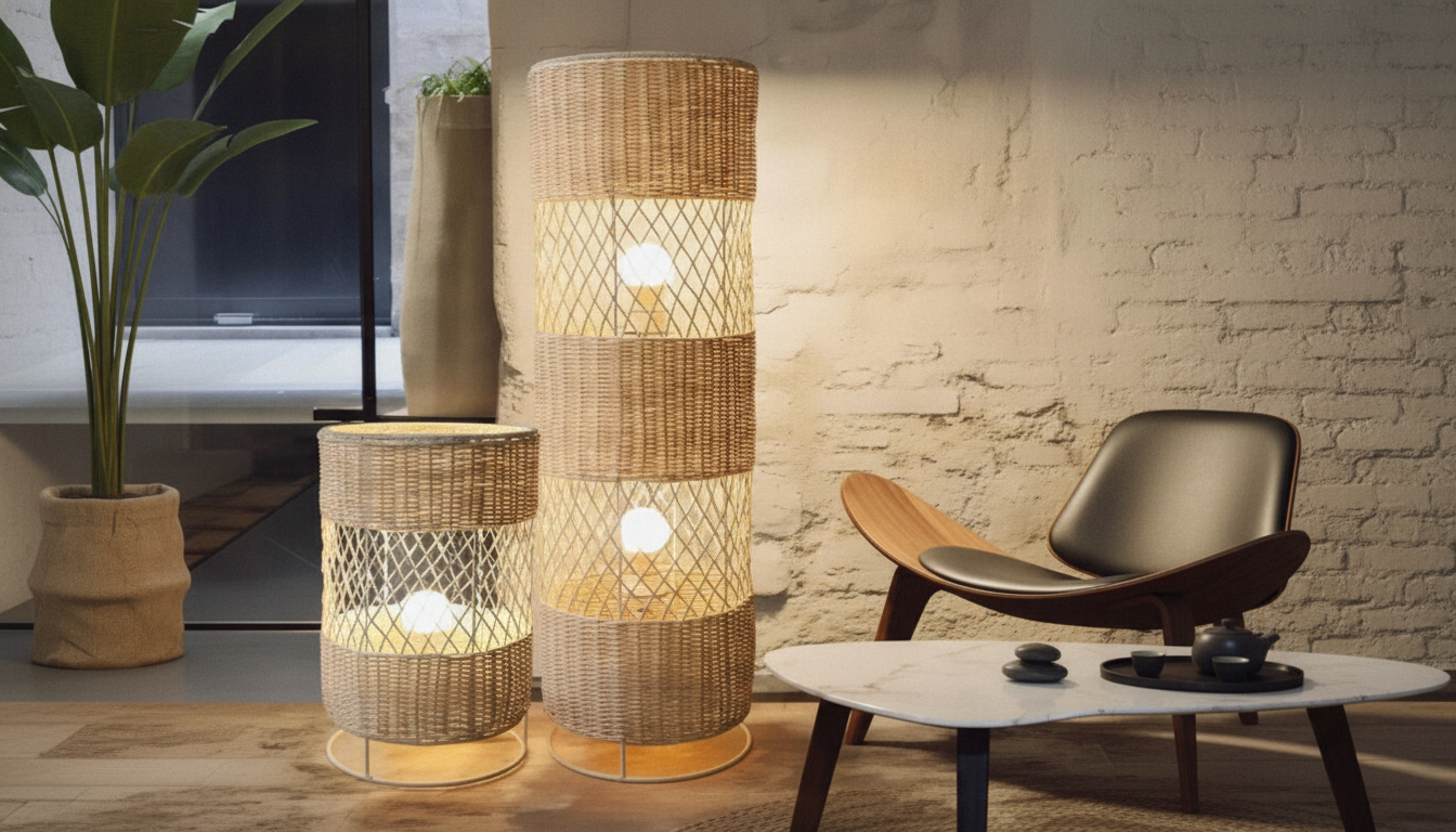 Zen-Style Japanese Rattan LED Floor Lamp Guide